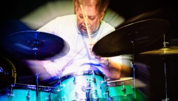 Clark Tracey playing drums