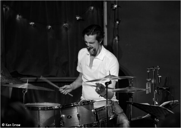 Russ Morgan playing drums