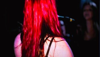 back of red hair woman