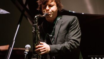 Zhenya playing saxophone