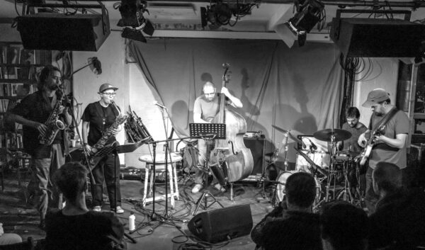 The band on stage