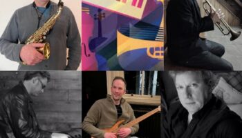 composite image of five musicians