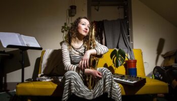 Faye MacCalman on sofa