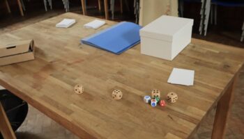 Dice on a table
